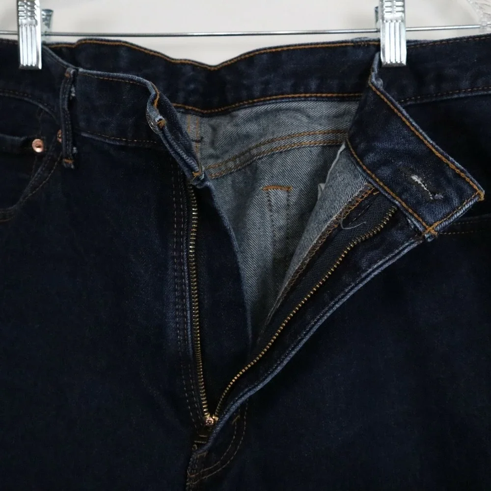 Levi's 505 Jeans Mens 40x30 Regular Fit 5-Pocket Cotton Denim‎ Dark Wash Blue